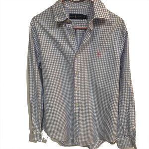Ralph Lauren Blue Label blue Gingham Button down shirt size Medium